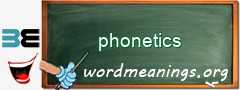 WordMeaning blackboard for phonetics